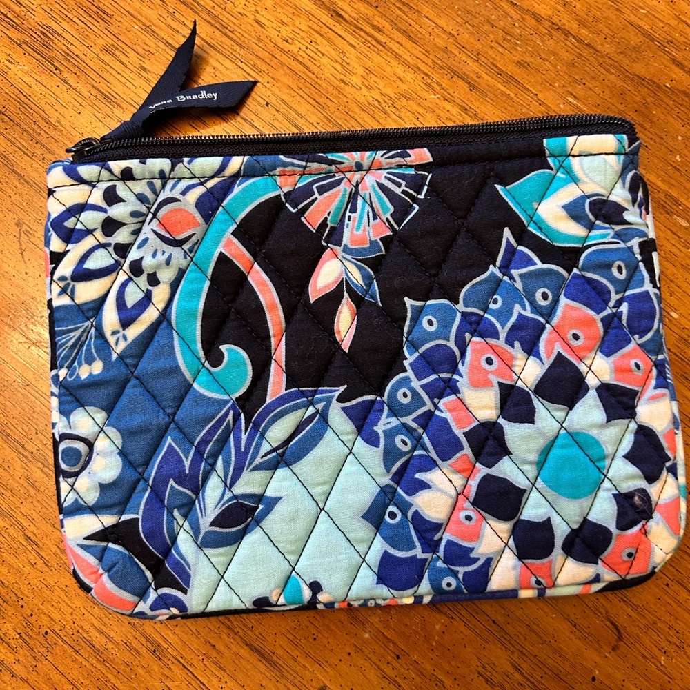 Vera Bradley Quilted Floral Cosmetic Bag - Blue